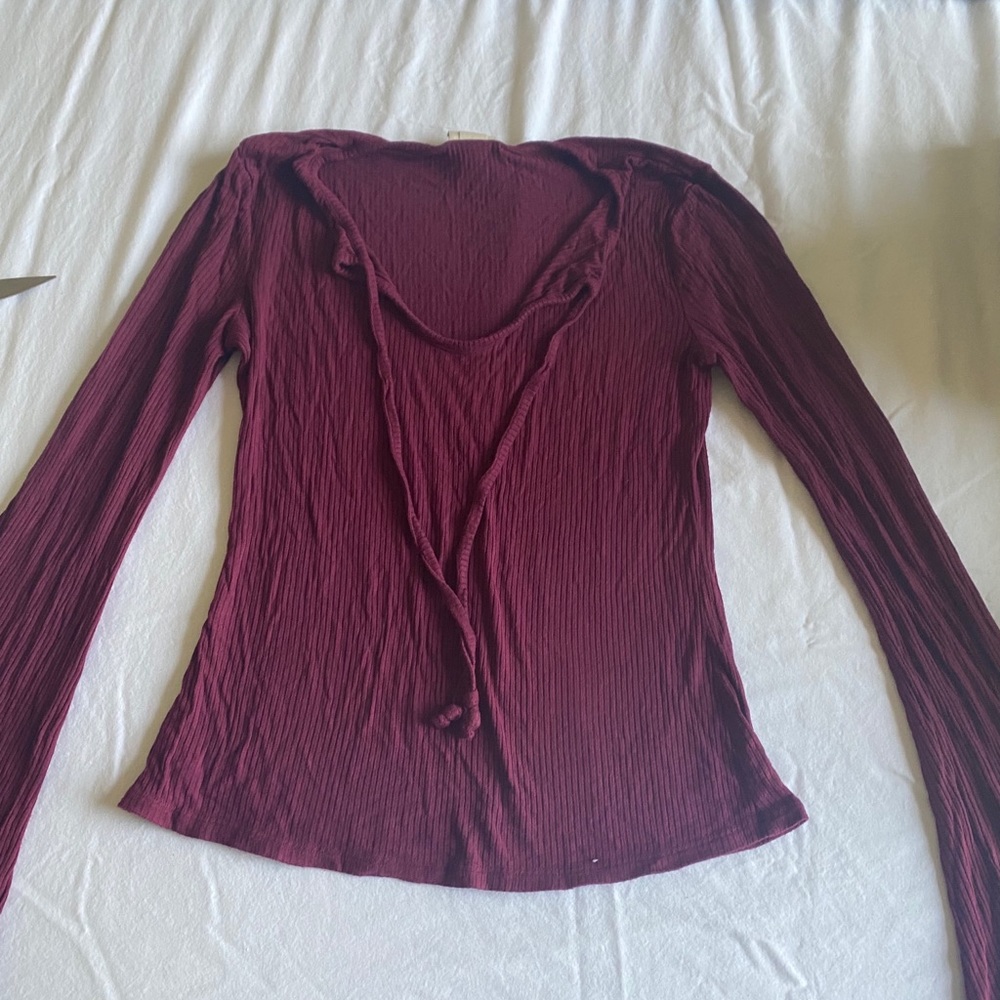 Long sleeve burgundy shirt